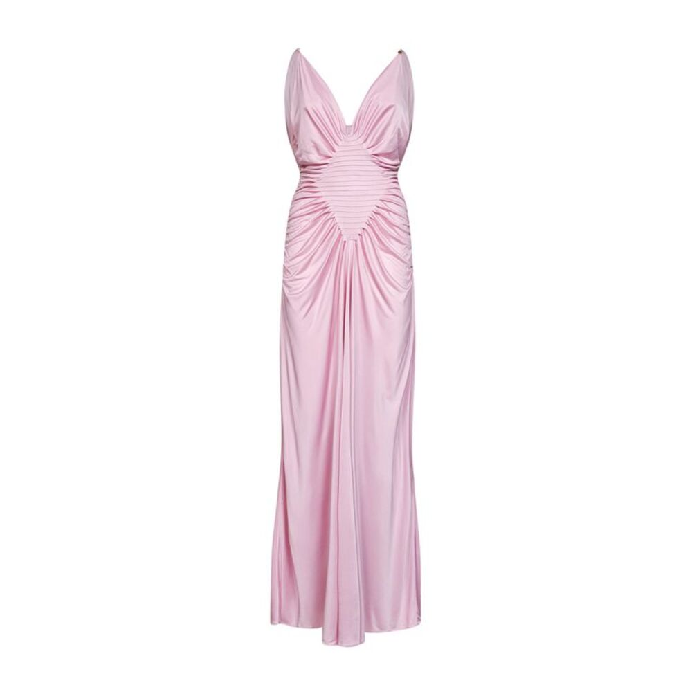 Versace Women Pastel Pink Liquid Viscose Jersey Evening Dress